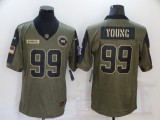 Men's Washington Football Team #99 Young 2021 Olive Salute To Service Limited Jersey