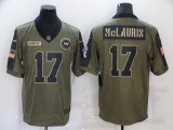 Men's Washington Redskins #17 Terry McLaurin 2021 Olive Salute To Service Limited Jersey