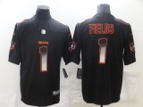 Men's Chicago Bears #1 Justin Fields Black Smoke Fashion Limited Jersey