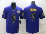 Men's Baltimore Ravens #9 Justin Tucker Purple Gold Vapor Limited Jersey