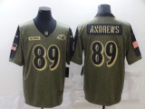 Men's Baltimore Ravens #89 Mark Andrews 2021 Olive Salute To Service Limited Jersey