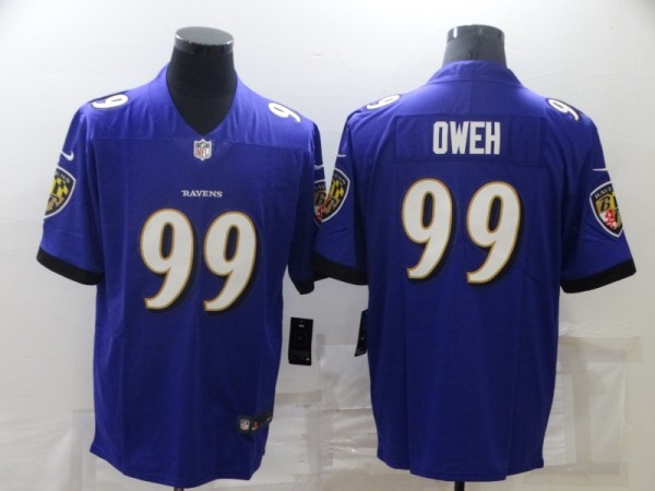 Men's Baltimore Ravens #99 Oweh Purple Vapor Untouchable Limited Jersey