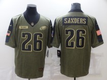 Philadelphia Eagles #26 Sanders 2021 Olive Salute To Service Limited Jersey