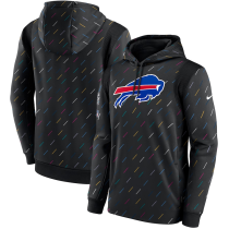 Men's Buffalo Bills 2021 Charcoal Crucial Catch Therma Pullover Hoodie