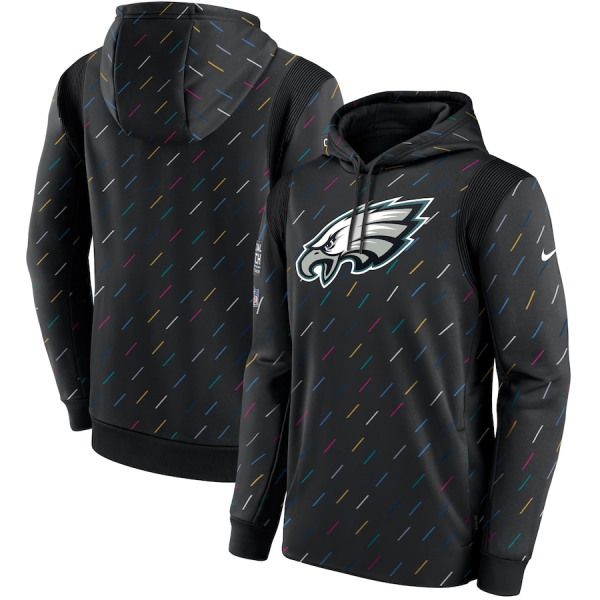 Men's Philadelphia Eagles 2021 Charcoal Crucial Catch Therma Pullover Hoodie