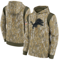 Men's Detroit Lions Camo 2021 Salute To Service Therma Performance Pullover Hoodie