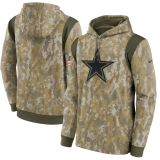 Men's Dallas Cowboys Camo 2021 Salute To Service Therma Performance Pullover Hoodie