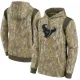 Men's Houston Texans Camo 2021 Salute To Service Therma Performance Pullover Hoodie