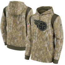 Men's Tennessee Titans Camo 2021 Salute To Service Therma Performance Pullover Hoodie