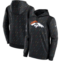 Men's Denver Broncos 2021 Charcoal Crucial Catch Therma Pullover Hoodie