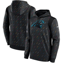 Men's Carolina Panthers 2021 Charcoal Crucial Catch Therma Pullover Hoodie