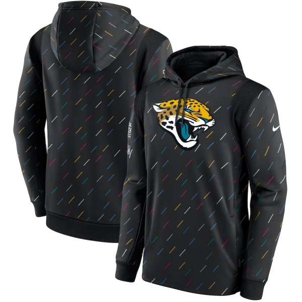 Men's Jacksonville Jaguars 2021 Charcoal Crucial Catch Therma Pullover Hoodie