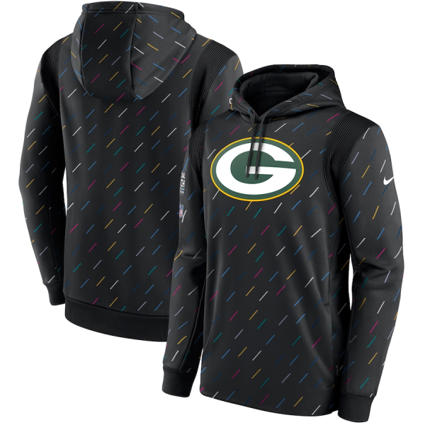 Men's Green Bay Packers 2021 Charcoal Crucial Catch Therma Pullover Hoodie