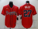MLB Atlanta Braves #27 Riley Red Game Nike Jersey
