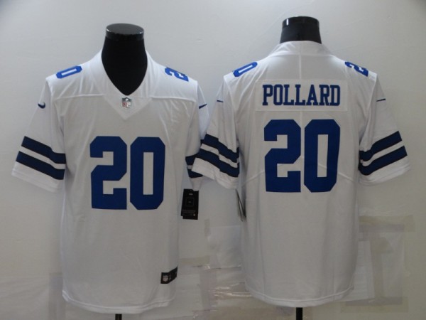 Men's Dallas Cowboys #20 Pollard 2021 NFL Draft White Vapor Limited Jersey