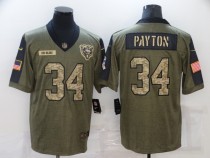 Men's Chicago Bears #34 Walter Payton 2021 Olive Camo Salute To Service Limited Jersey