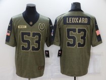 Men's Indianapolis Colts #53 Darius Leonard 2021 Olive Salute To Service Limited Jersey