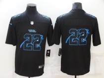 Men's Carolina Panthers #22 Christian McCaffrey Black Shadow Logo Limited Jersey