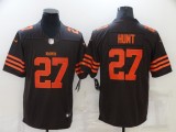 Men's Cleveland Browns #27 Hunt New Brown Color Rush Limited Jersey