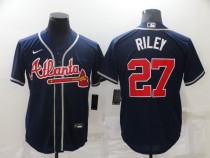 MLB Atlanta Braves #27 Riley Blue Game Nike Jersey