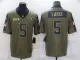 Men's San Francisco 49ers #5 Trey Lance 2021 Olive Salute To Service Limited Jersey
