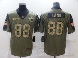 Men's Dallas Cowboys #88 CeeDee Lamb 2021 Olive Camo Salute To Service Limited Jersey