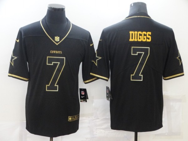 Men's Dallas Cowboys #7 Trevon Diggs Black 2020 Golden Edition Limited Jersey