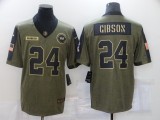 Men's Washington Football Team #24 Antonio Gibson 2021 Olive Salute To Service Limited Jersey