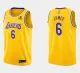 NBA Los Angeles Lakers #6 LeBron James 75th Anniversary Diamond Gold 2021 Jersey