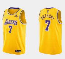NBA Los Angeles Lakers #7 Carmelo Anthony 75th Anniversary Diamond Gold 2021 Jersey