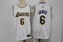 NBA Los Angeles Lakers #6 LeBron James 75th Anniversary Diamond White 2021 Jersey
