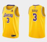 NBA Los Angeles Lakers #3 Anthony Davis 75th Anniversary Diamond Gold 2021 Jersey