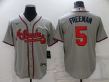 MLB Atlanta Braves #5 Freeman Grey Game Nike Jersey