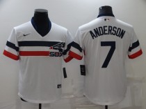 MLB Chicago White Sox #7 Tim Anderson White Throwback Game Jersey