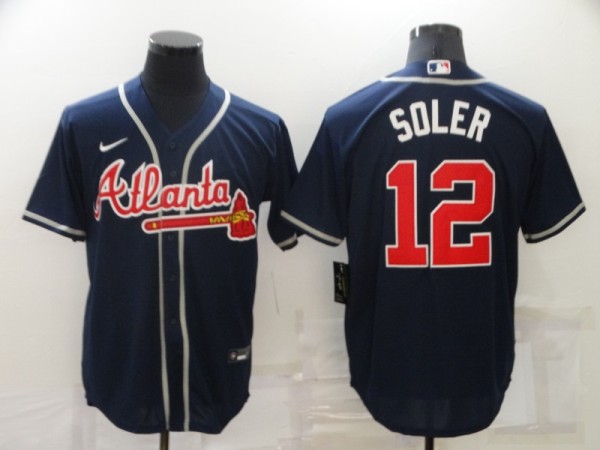 MLB Atlanta Braves #12 Soler Blue Game Nike Jersey