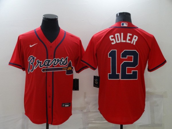 MLB Atlanta Braves #12 Soler Red Game Nike Jersey