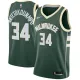 NBA Milwaukee Buck #34 Giannis Antetokounmpo Green Association Edition Jersey