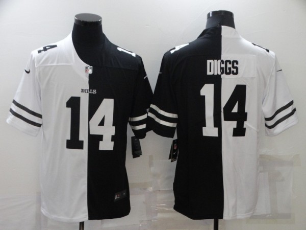 Men's Buffalo Bills #14 Stefon Diggs Black White Split Vapor Untouchable Limited Jersey