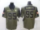 Men's Cleveland Browns #95 Myles Garrett 2021 Olive Salute To Service Limited Jersey