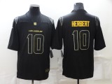 Men's Los Angeles Chargers #10 Justin Herbert Golden Black Limited Jersey