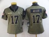 Women Buffalo Bills #17 Josh Allen 2021 Olive Salute To Service Limited Jersey