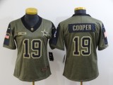 Women Cowboys #19 Amari Cooper 2021 Olive Salute To Service Limited Jersey