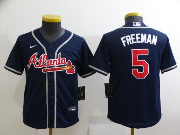 Youth MLB Atlanta Braves #5 Freeman Blue Game Nike Jersey