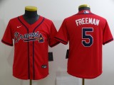 Youth MLB Atlanta Braves #5 Freeman Red Game Nike Jersey