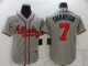 MLB Atlanta Braves #7 Swanson Grey Game Jersey