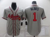 MLB Atlanta Braves #1 Albies Grey Game Nike Jersey