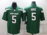 Men's New York Jets #5 White Green Vapor Untouchable Limited Jersey