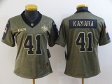 Women New Orleans Saints Saints #41 Alvin Kamara 2021 Olive Salute To Service Limited Jersey