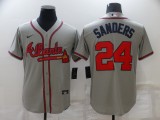 MLB Atlanta Braves #24 Sanders Grey Game Nike Jersey