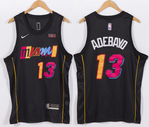 NBA Miami Heat #13 Bam Adebayo 2021/22 City EditionBlack Jersey